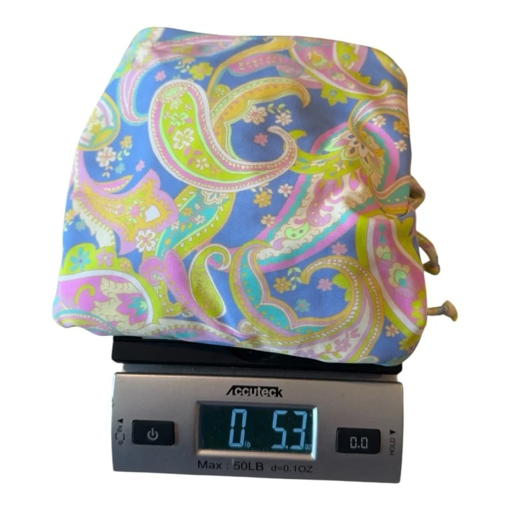 California High Waist Drawstring Full Bottom Pastel Paisley Swim Separate